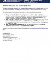 Briefing Note 8: Budget Categories and Threshold Scores